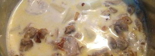 сливочно-грибной суп-пюре с фрикадельками. Шаг 11