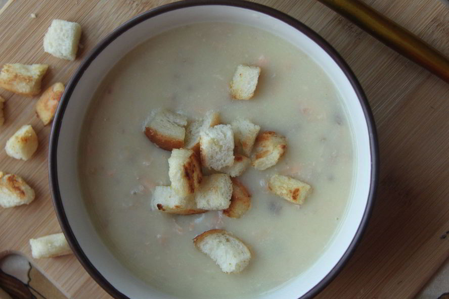 Рецепт сливочный суп-пюре с семгой