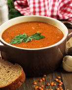 Суп-пюре из чечевицы с овощами