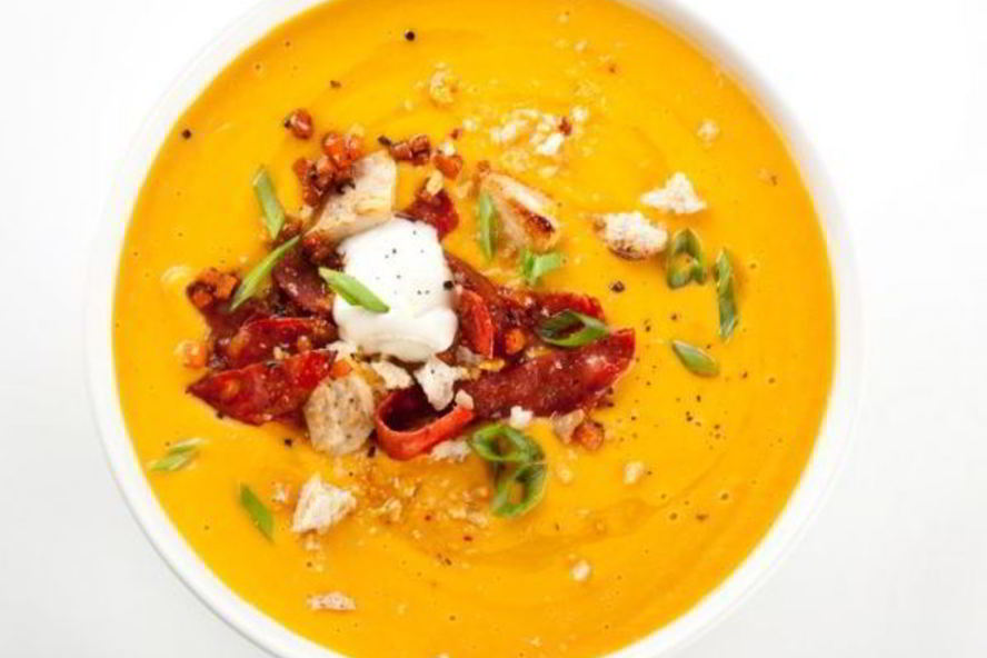 Рецепт суп-пюре из сладкого картофеля с маскарпоне