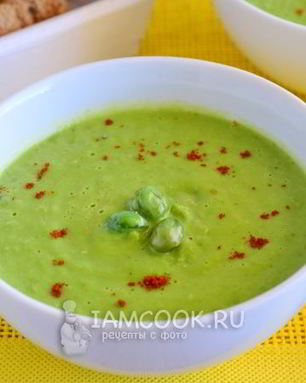 Суп-пюре из замороженного зеленого горошка