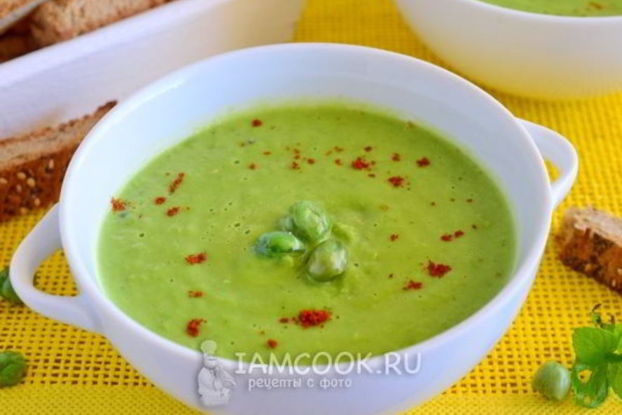 Рецепт суп-пюре из замороженного зеленого горошка