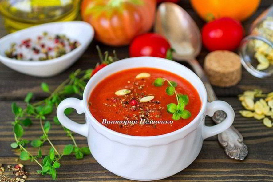 Рецепт суп-пюре из запеченных перцев с апельсиновым соком