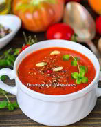 Суп-пюре из запеченных перцев с апельсиновым соком