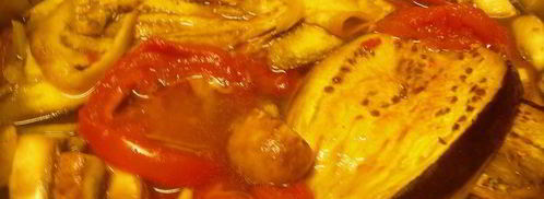 суп-пюре с запеченными баклажанами, помидорами и грибами. Шаг 5