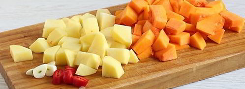 томатно-тыквенный суп-пюре с картофелем. Шаг 4