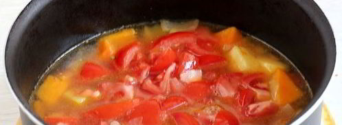 томатно-тыквенный суп-пюре с картофелем. Шаг 10