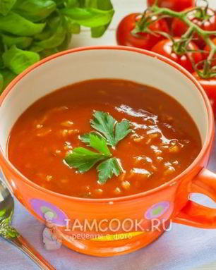 Томатный суп-пюре с рисом
