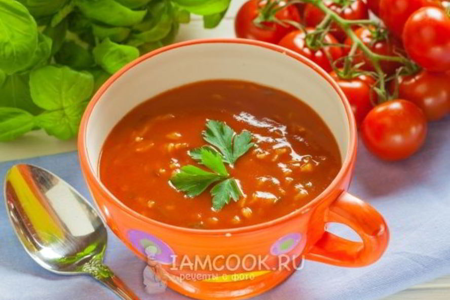 Рецепт томатный суп-пюре с рисом