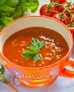 Томатный суп-пюре с рисом