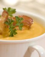 Тыквенный суп-пюре с беконом