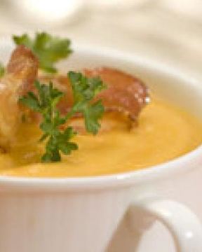 Тыквенный суп-пюре с беконом