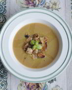 Вегетарианский суп-пюре из заморожнного горошка