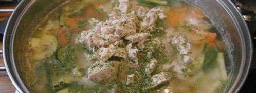 суп с кабачком и курицей. Шаг 11