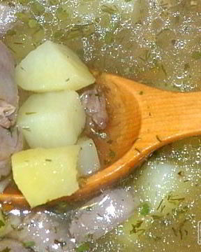 Суп с куриными сердечками
