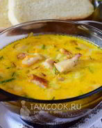 Сырный суп с копченой курицей