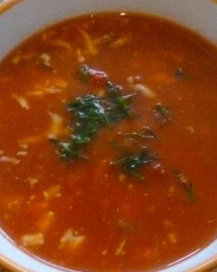 Томатный суп с брынзой