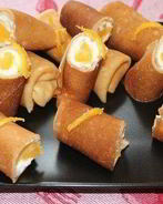 Апельсиновые блинчики с начинкой из творога