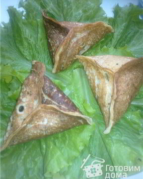 Блинчики с грибами и сыром