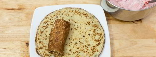 блинчики с творогом и клубникой. Шаг 14