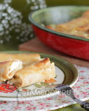 Блинчики с творогом запеченые в духовке