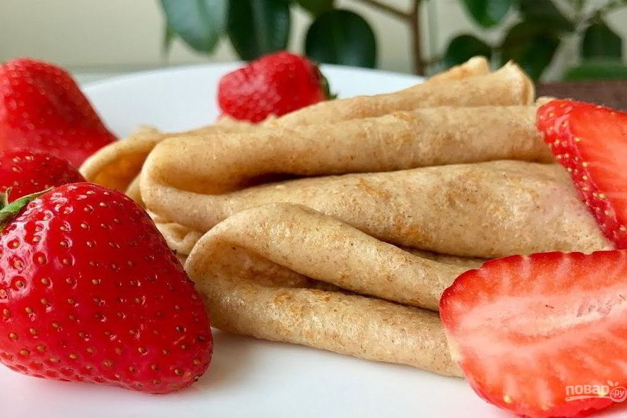 Рецепт блины из цельнозерновой муки на молоке