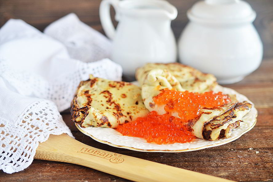 Рецепт блины с икрой