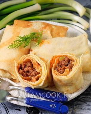 Фаршированные блины с фаршем