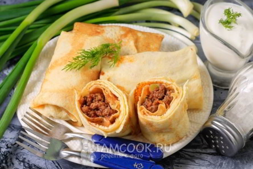 Рецепт фаршированные блины с фаршем