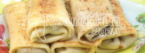 фаршированные блины с грибами и сыром. Шаг 10