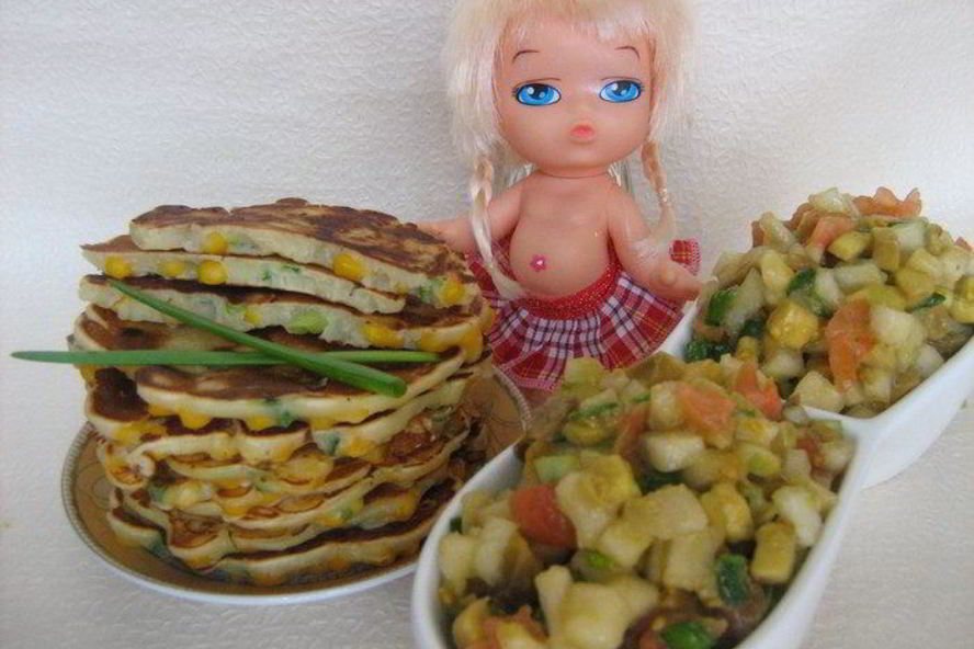 Рецепт кукурузные блинчики с сальсой из груши и авокадо