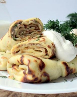 Налистники с паштетом из грибов и крем-сыра
