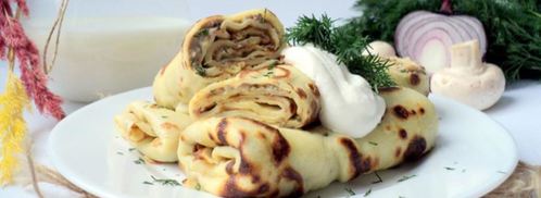 налистники с паштетом из грибов и крем-сыра. Шаг 4