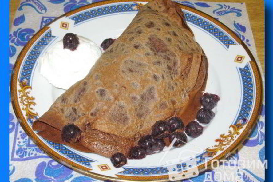 Рецепт шоколадные блины с суфле полумесяц