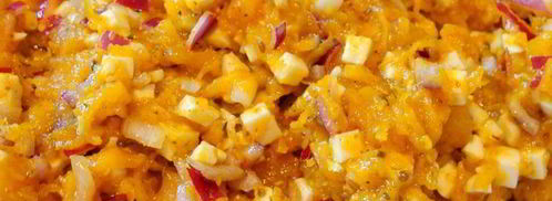 томатные блинчики с пряной тыквой и брынзой. Шаг 8