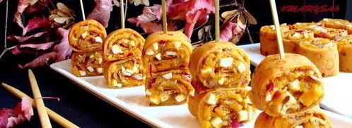 томатные блинчики с пряной тыквой и брынзой. Шаг 9