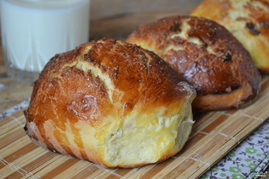 Рецепт булочки с изюмом из дрожжевого теста