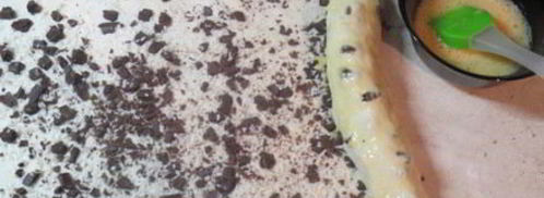 шоколадно-банановые булочки улитки. Шаг 8