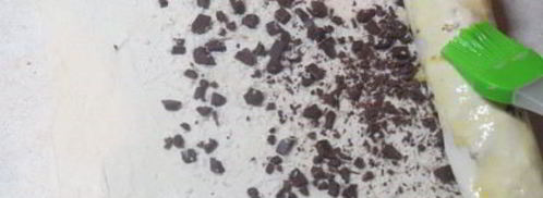 шоколадно-банановые булочки улитки. Шаг 9