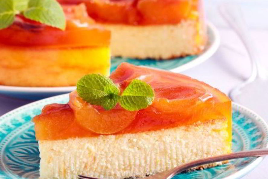 Рецепт чизкейк с консервированными персиками