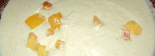 мраморный чизкейк с малиной и персиками. Шаг 5