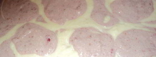 мраморный чизкейк с малиной и персиками. Шаг 7