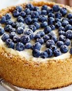 Творожный чизкейк с черникой на печенье