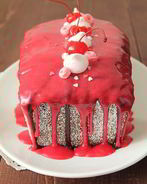 Кокосовый кекс с бананами и вишней