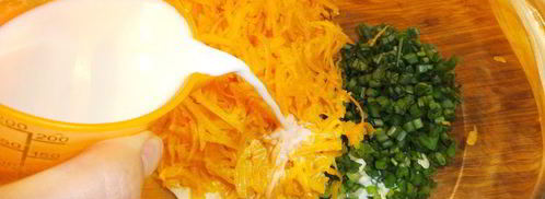 тыквенный закусочный кекс с зеленым луком. Шаг 3