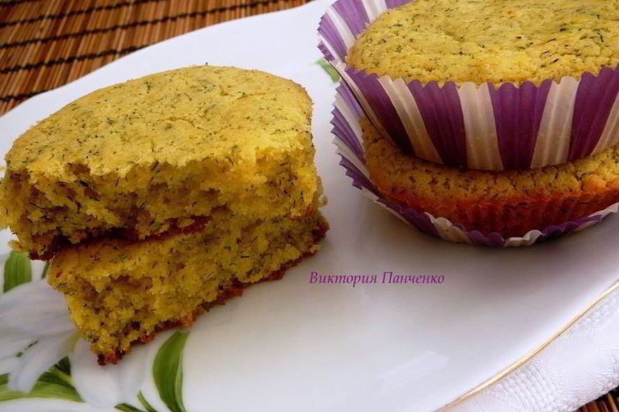 Рецепт закусочные кексы из кукурузной муки с укропом