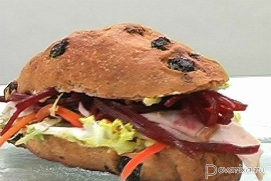 Рецепт багет с курицей и свеклой