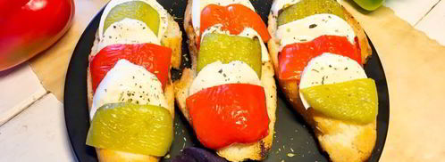 багет с моцареллой и перцем. Шаг 4