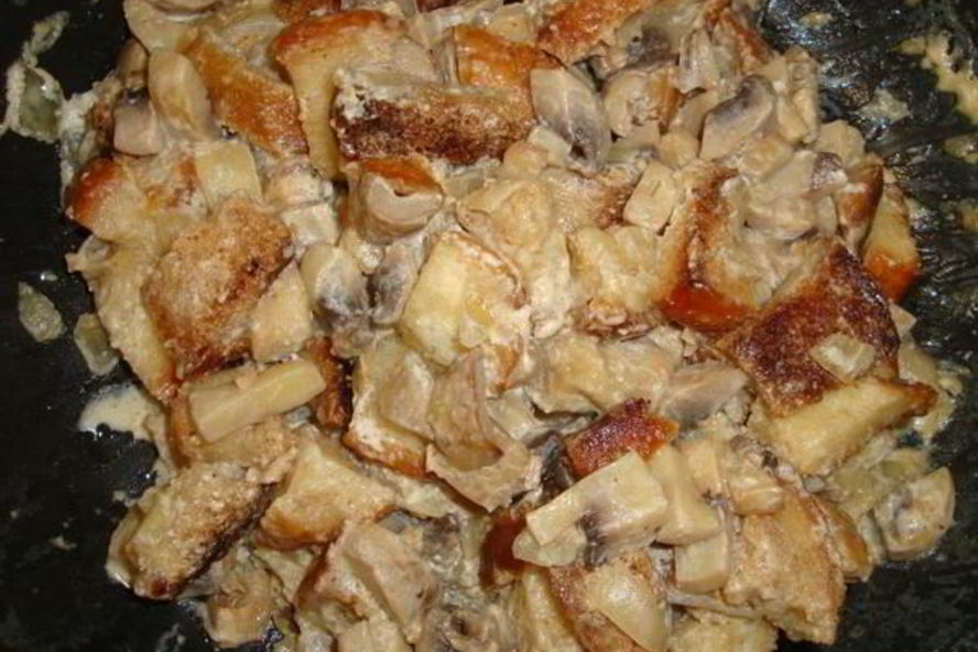 Рецепт грибы с хлебом