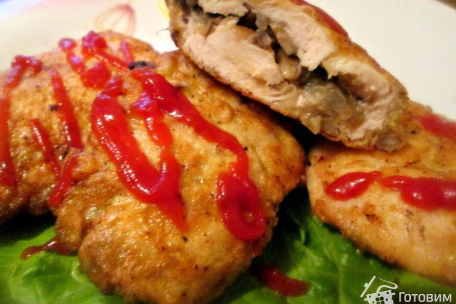 Рецепт конвертики с грибами и сыром